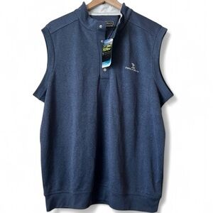 PEBBLE BEACH Dry-Luxe Performance Golf Vest Sleeveless Shirt Blue L NWT